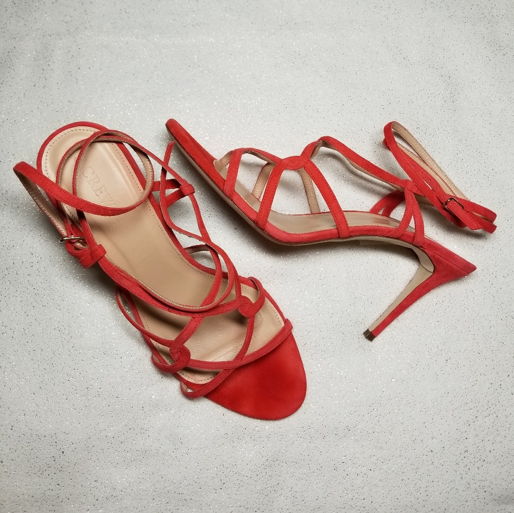 J Crew Suede Cross-Strap Heels